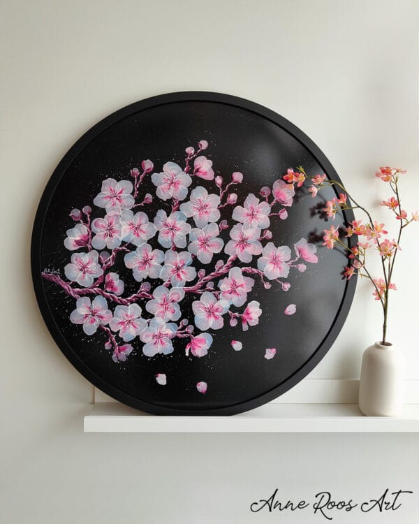 Ethereal Blossom Large Round Original (with frame) - Image 2