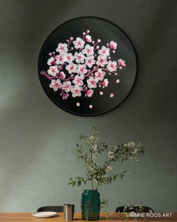 Ethereal Blossom Large Round Original (with frame) - Image 6