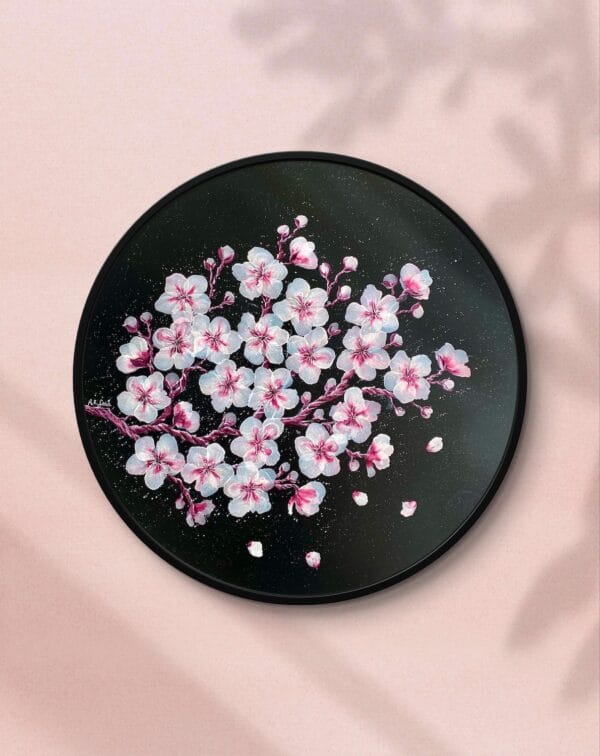Ethereal Blossom Large Round Original (with frame)