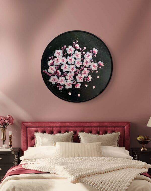 Ethereal Blossom Large Round Original (with frame) - Image 4