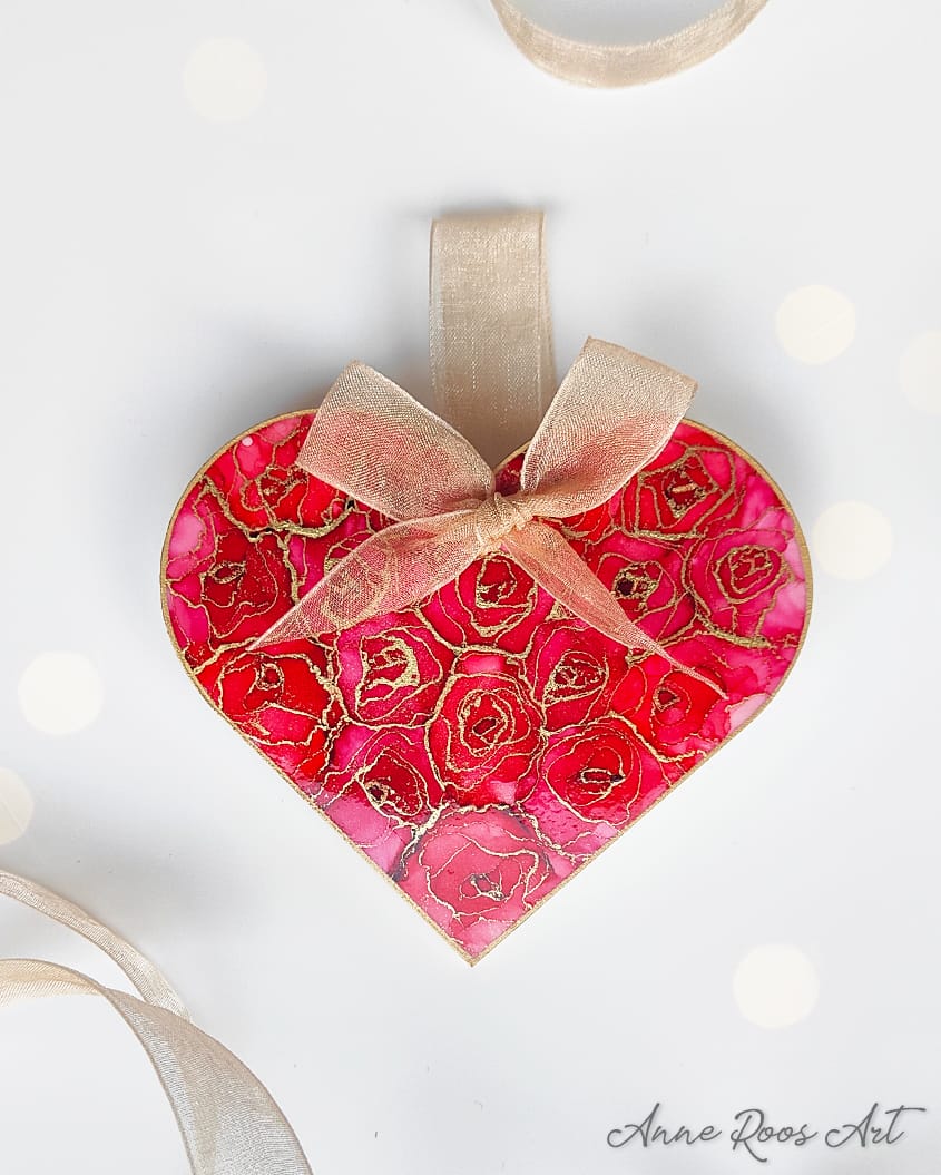 Red Heart of Roses - Christmas Ornament