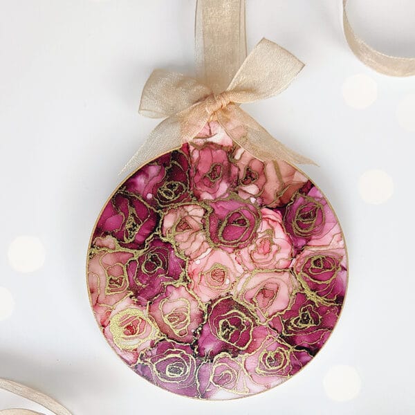 Romantic Roses Round Christmas Ornament
